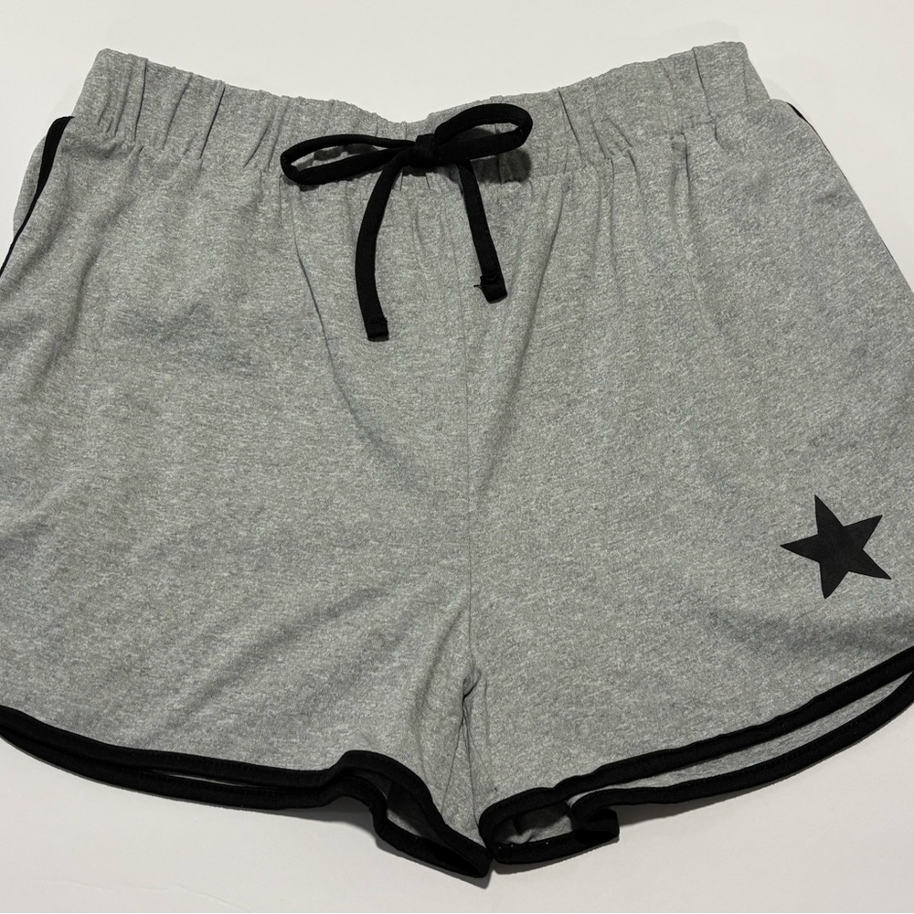 HARPER&IVY Girls XL Gray Athletic Shorts Black Star Drawstring Adjustable Waist